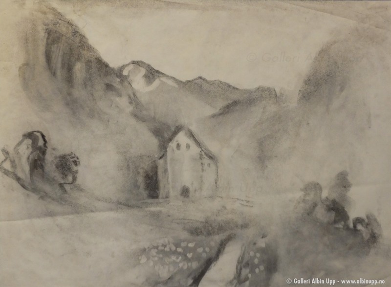 8441  Kvinnherrad kyrkje  42x54cm  Pris etter avtale